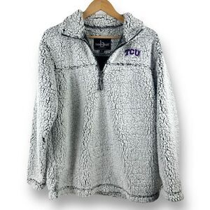 Boxercraft Texas Christian University Frosty Grey Sherpa Pullover NWT size M